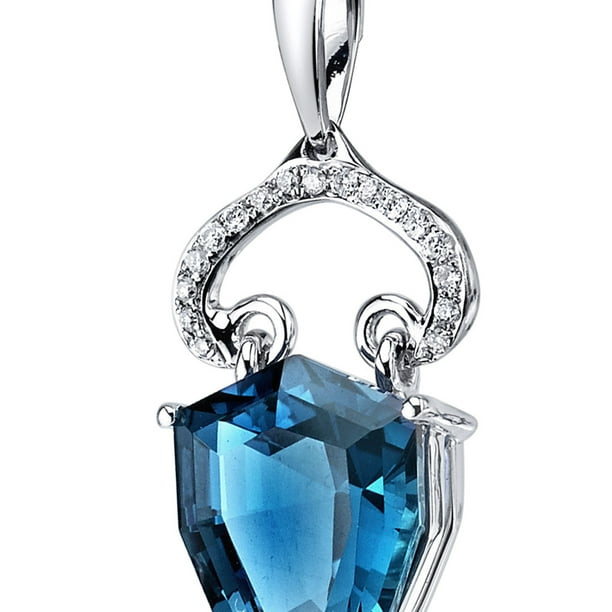0.50 Ct London Blue Topaz Heart Shape Mom & Diamond Pendant .925 Sterling Silver 0.50 Ct London Blue Topaz Heart Shape Mom & Diamond Pendant .925 Sterling Silver